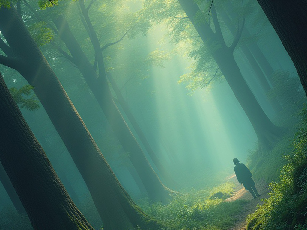 A.I. Generated image. Sunlit forest.