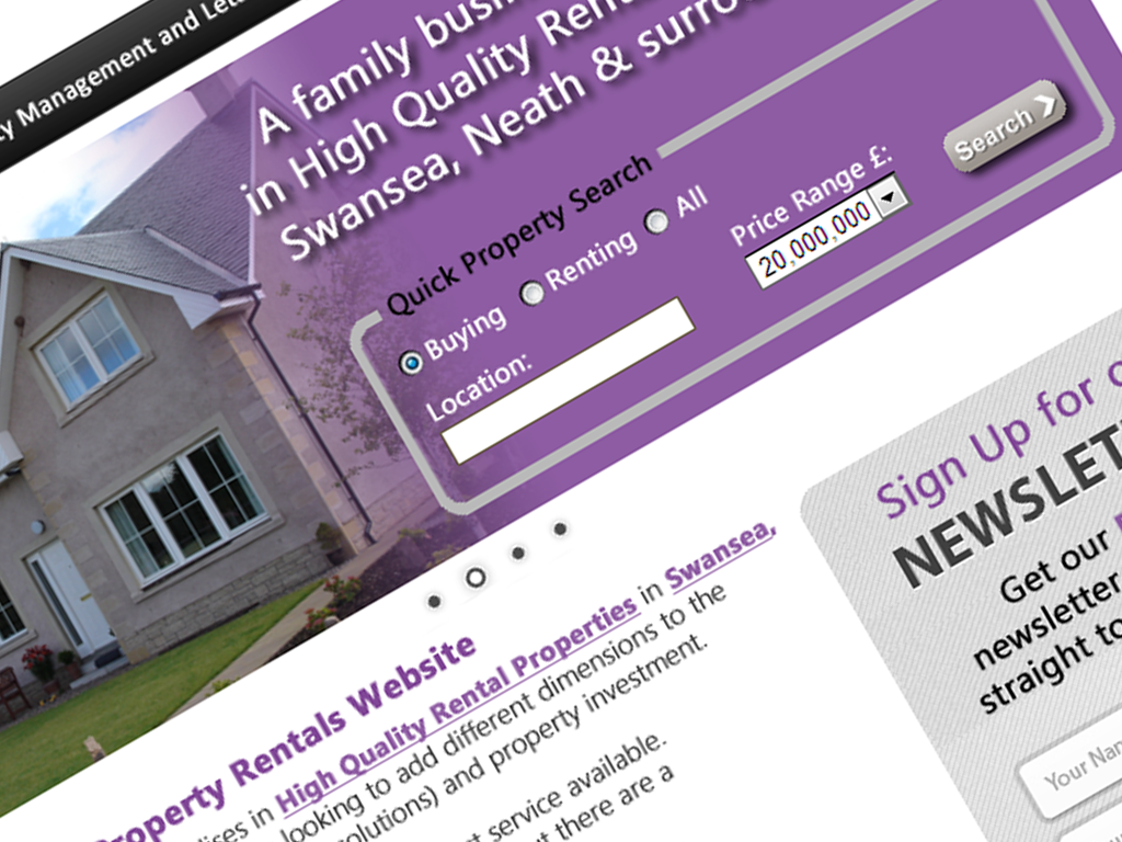 Website template. Property related website design.